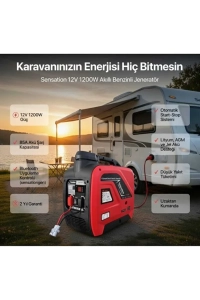 Sessiz 4 Zamanlı Benzinli Jeneratör 12V 1200W 85A